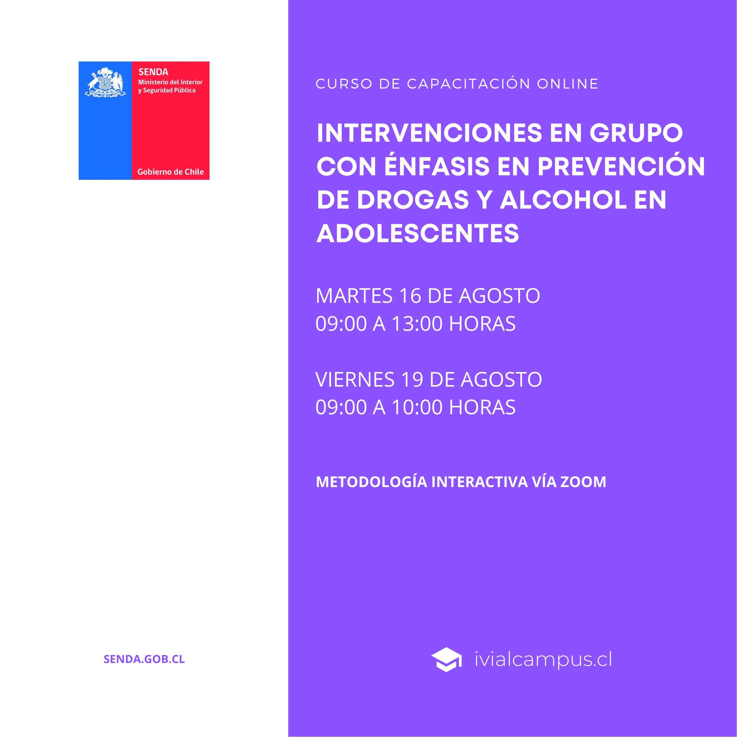 SENDA TARAPACÁ: Intervenciones en Grupos con Énfasis en la Prevención de Drogas y Alcohol en Adolescentes